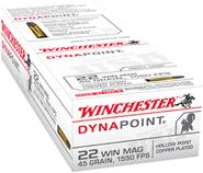 Winchester Ammo USA22M USA Dynapoint 22 WMR 45 gr Copper Plated Hollow Point (CPHP) 50 Bx/ 40 Cs